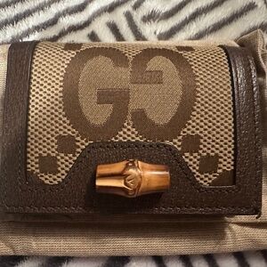 GUCCI Diana Bamboo Compact Wallet